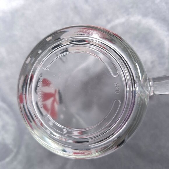 Crate & Barrel Skating Snowman Luminarc Glass Coffee Cup Mug Set of Two USA - Picture 6 of 6